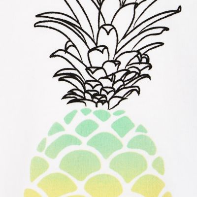 Girls white pineapple print swing top